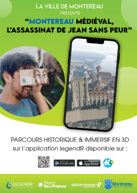 Affiche flyer vert avec smartphone